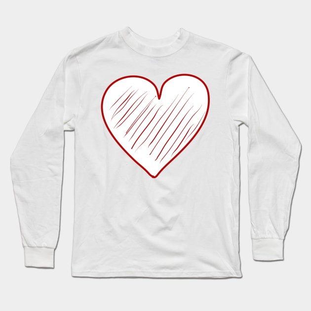 Red heart shaded. Love symbol. Valentine's Day. Long Sleeve T-Shirt by grafinya